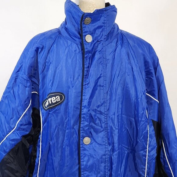 Errea Italia Men's SZ XL Blue Full Zip Pockets Quilted Lined Hood Winter Jacket - Picture 4 of 16